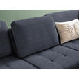 ECKSOFA in Bouclé Dunkelblau  - Schwarz/Dunkelblau, Natur, Textil/Metall (288/233cm) - Valnatura