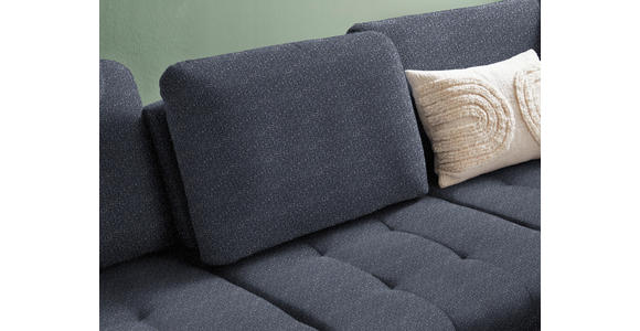 ECKSOFA in Bouclé Dunkelblau  - Schwarz/Dunkelblau, Natur, Textil/Metall (288/233cm) - Valnatura