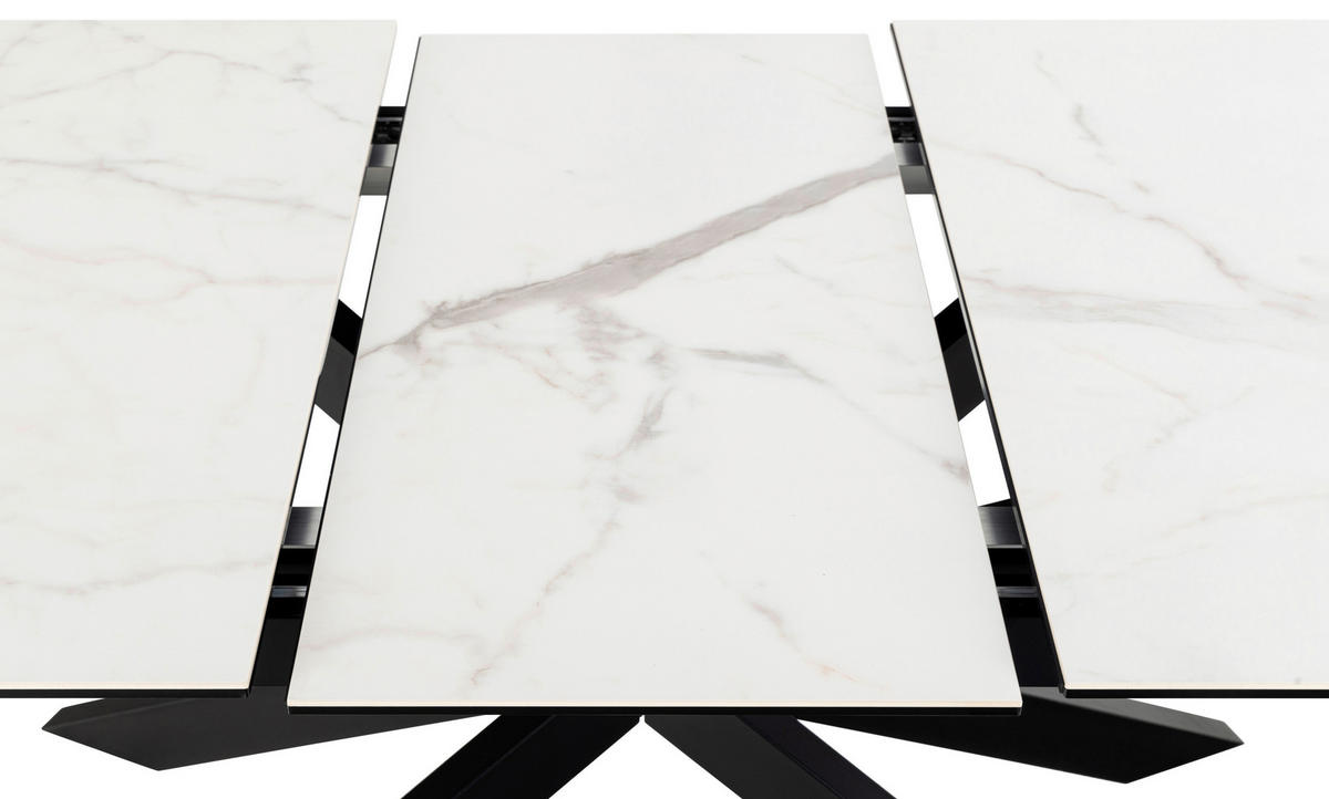 ESSTISCH in Metall, Glas, Keramik  - Schwarz/Weiß, Design, Glas/Keramik (210/90cm) - MID.YOU