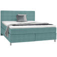 BOXSPRINGBETT 180/200 cm  in Petrol  - Chromfarben/Petrol, KONVENTIONELL, Kunststoff/Textil (180/200cm) - Voleo