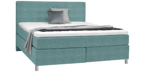 BOXSPRINGBETT 180/200 cm in Petrol - Chromfarben/Petrol, KONVENTIONELL, Kunststoff/Textil (180/200cm) - Voleo