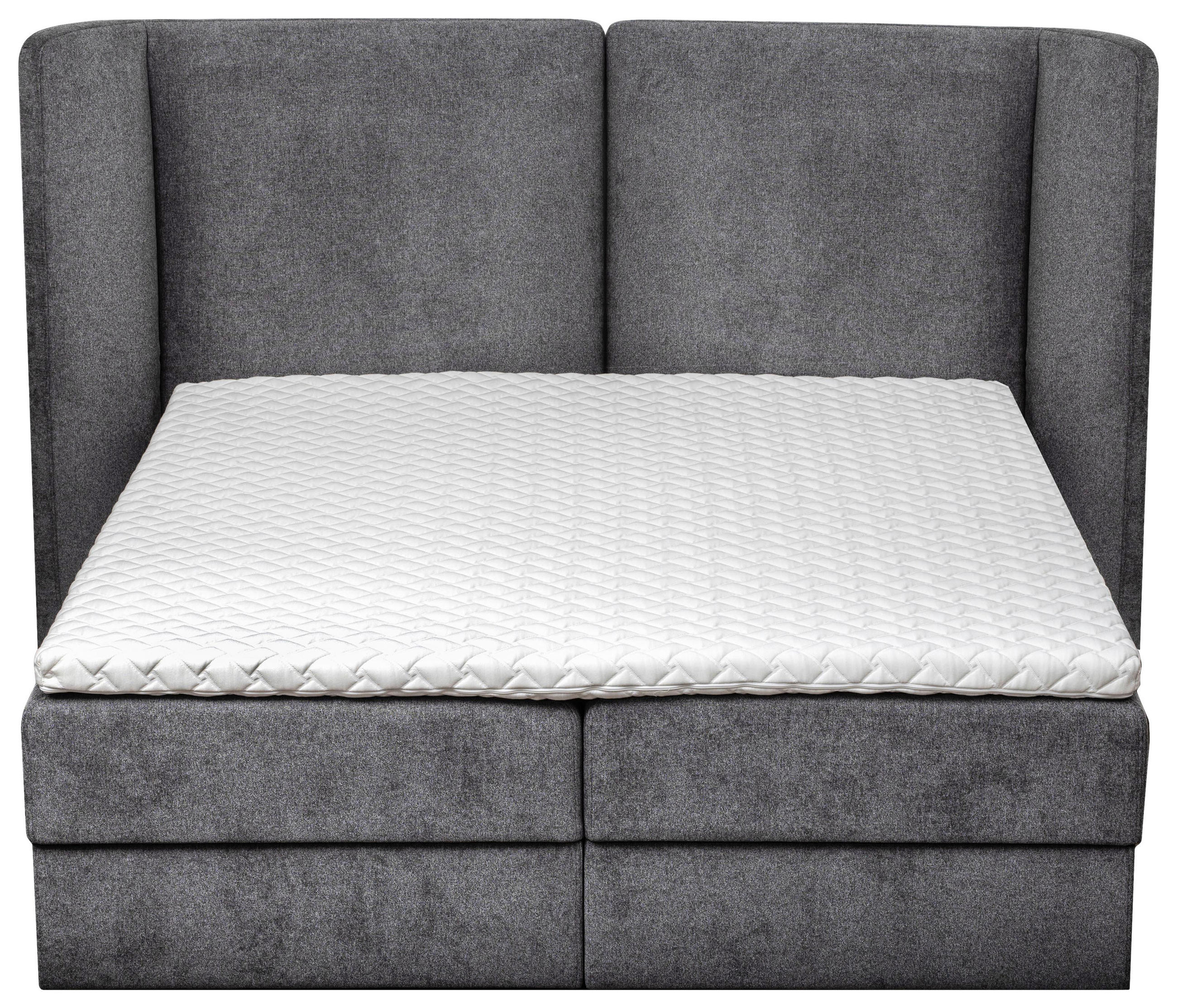 KONTINENTALSÄNG 180/200 cm  i mörkgrå  - mörkgrå/svart, Design, metall/trämaterial (180/200cm) - Elegando