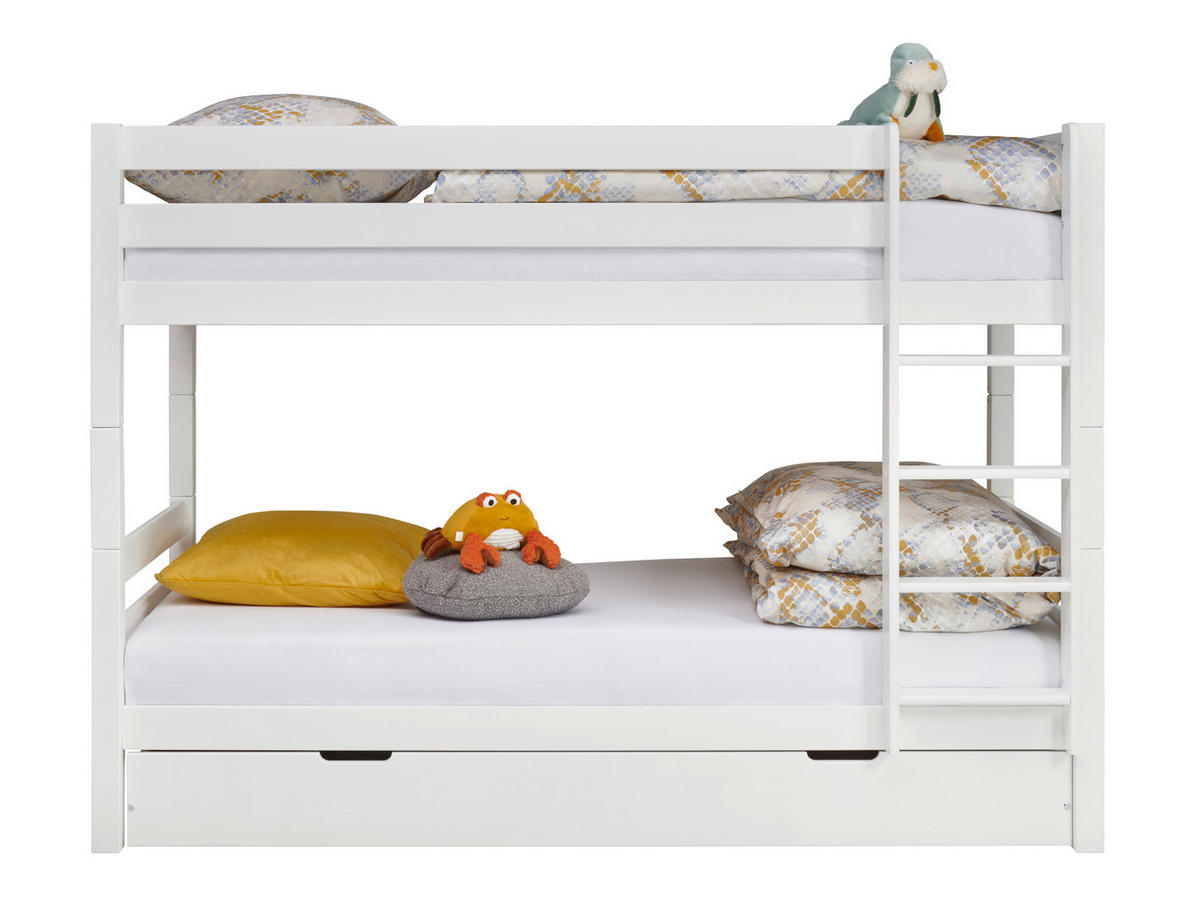POSCHODOVÁ POSTEĽ 90/200 cm, biela - biela, Konventionell, drevo (90/200cm) - Linea Natura