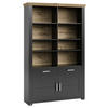 REGALKOMBINATION - Graphitfarben/Eiche Artisan, Design, Holzwerkstoff/Metall (129,3/206,6/42,2cm) - SetOne by Musterring