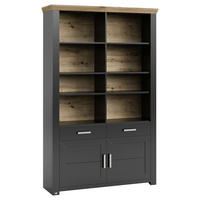 REGALKOMBINATION - Graphitfarben/Eiche Artisan, Design, Holzwerkstoff/Metall (129,3/206,6/42,2cm) - SetOne by Musterring