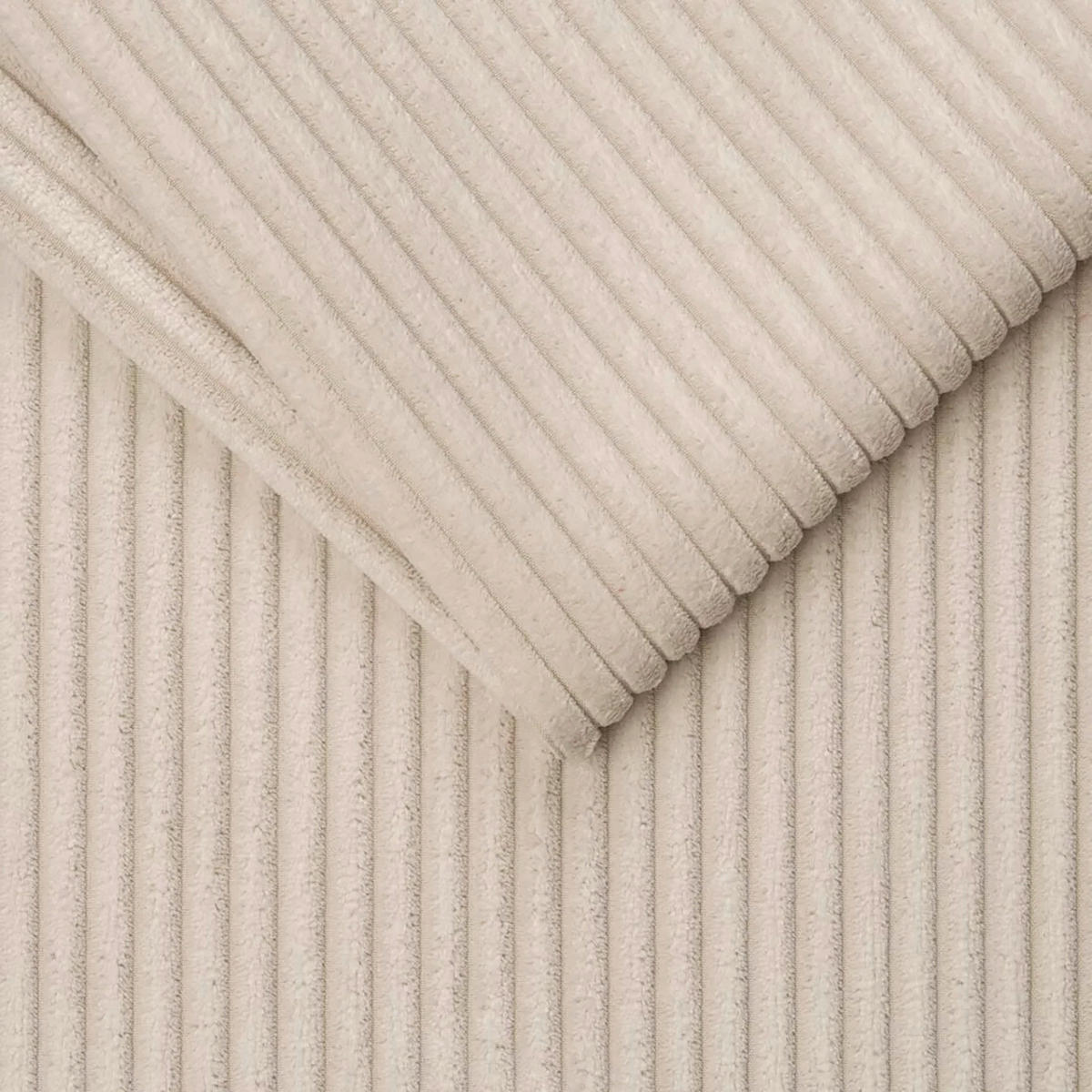 ECKSOFA in Cord Beige  - Beige/Schwarz, Design, Kunststoff/Textil (248/146cm) - MID.YOU