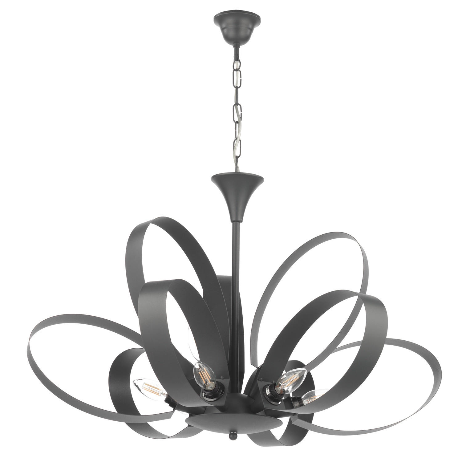 KRONLEUCHTER 75/115 cm   - Grau, Design, Metall (75/115cm)