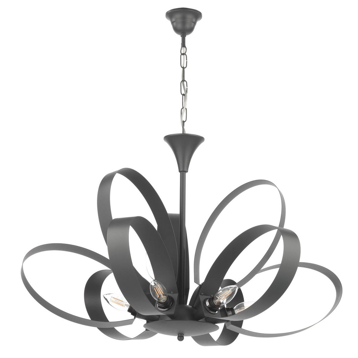 KRONLEUCHTER 75/115 cm   - Grau, Design, Metall (75/115cm)