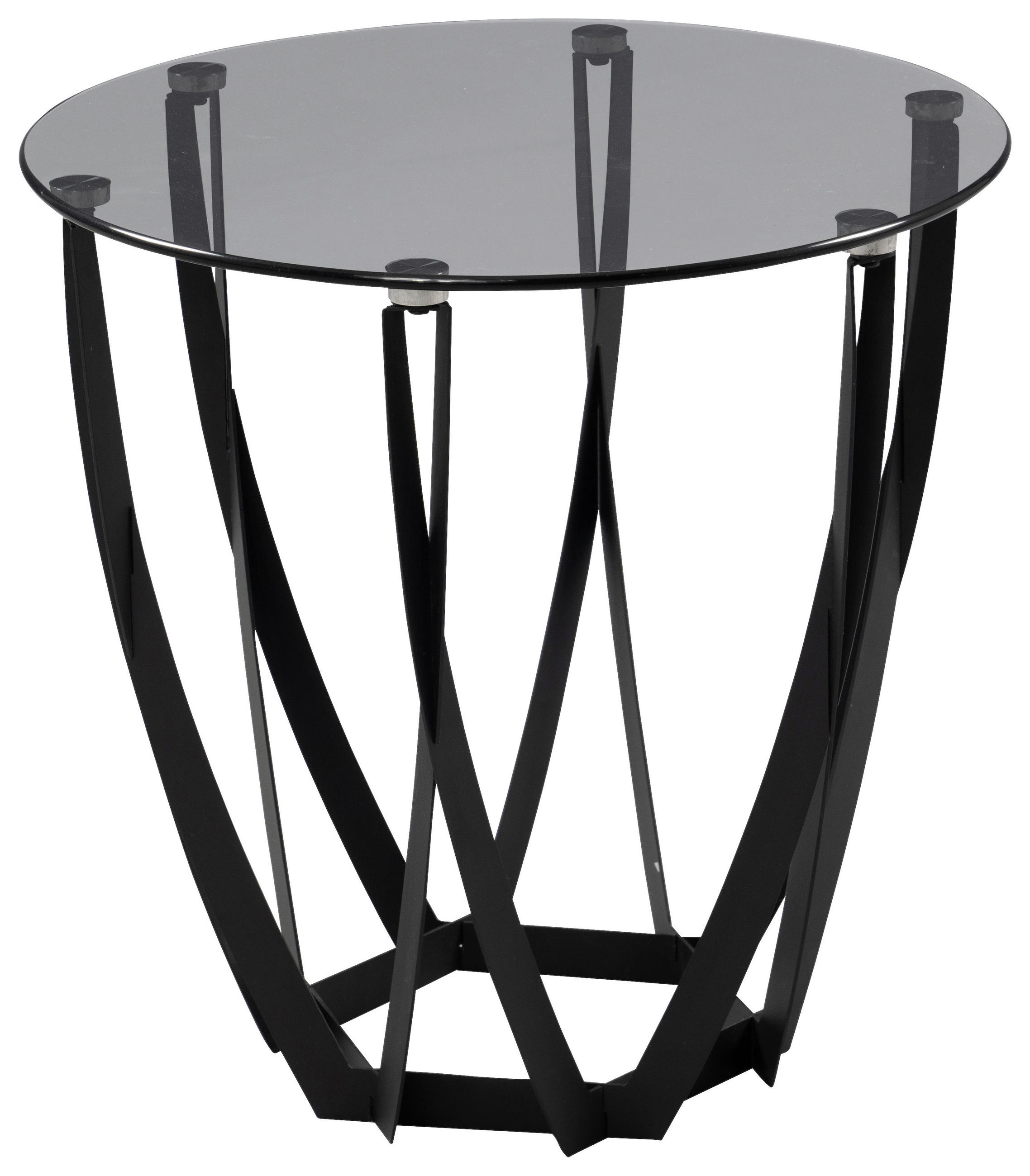 BEISTELLTISCH in Metall 50/50/50 cm  - Schwarz/Grau, Basics, Glas/Metall (50/50/50cm)