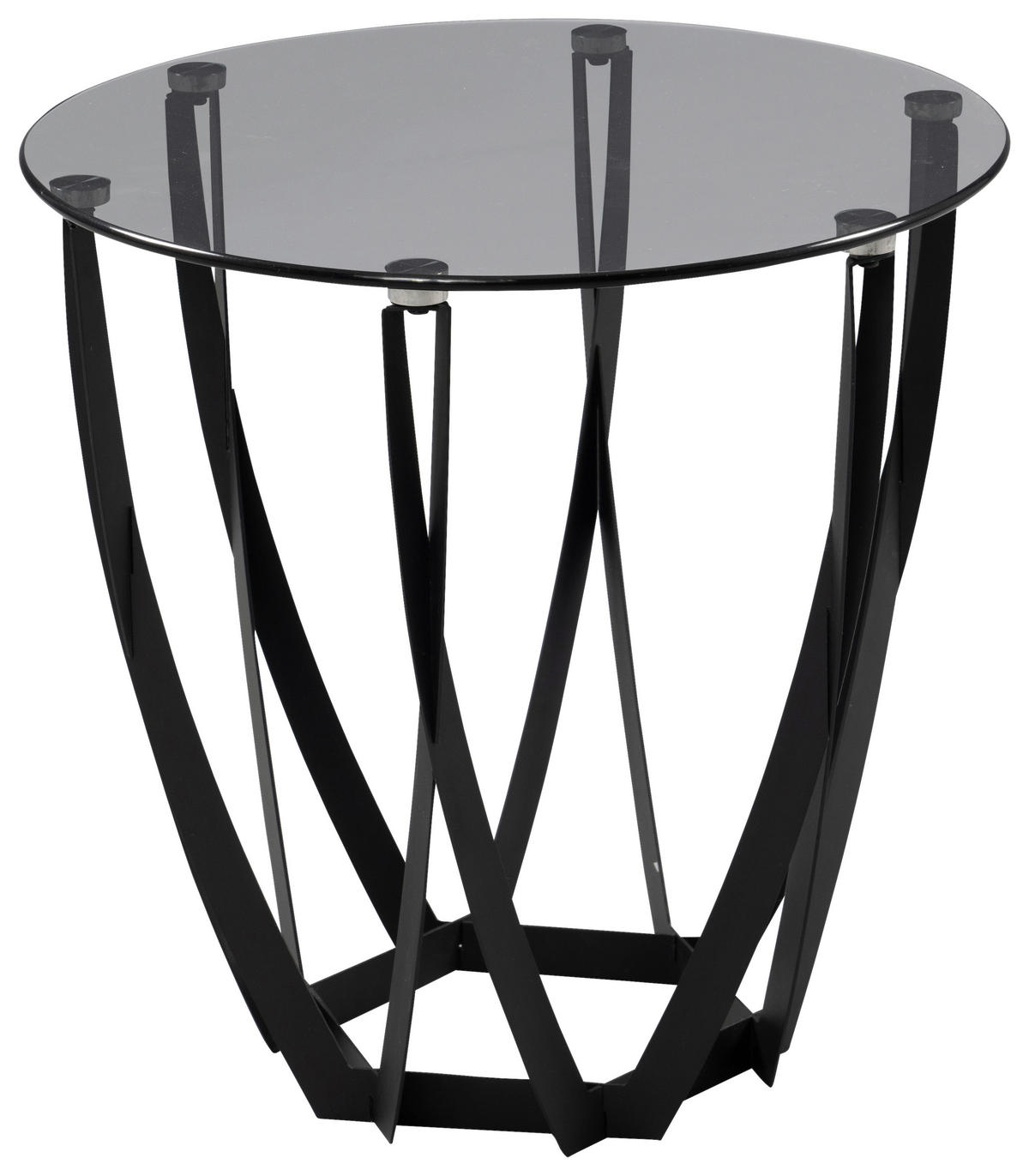 BEISTELLTISCH in Metall 50/50/50 cm  - Schwarz/Grau, Basics, Glas/Metall (50/50/50cm)