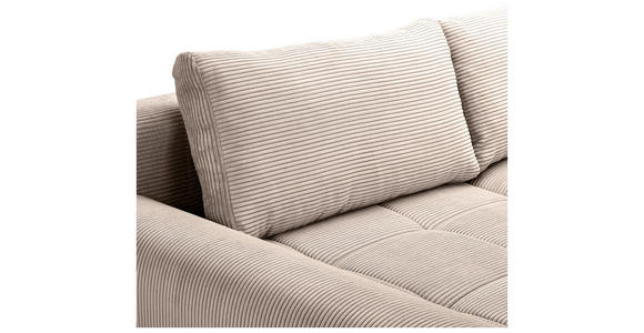 WOHNLANDSCHAFT  in Cord Taupe  - Taupe/Chromfarben, KONVENTIONELL, Kunststoff/Textil (180/376/180cm) - Carryhome