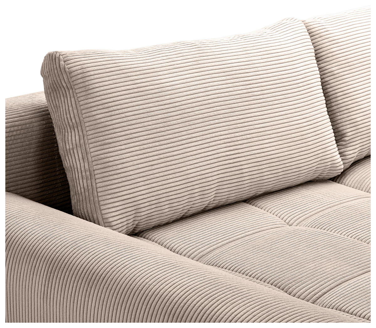 WOHNLANDSCHAFT in Cord Taupe  - Taupe/Chromfarben, KONVENTIONELL, Kunststoff/Textil (180/376/180cm) - Carryhome