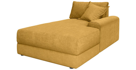 BIGSOFA Cord Senfgelb  - Senfgelb/Schwarz, MODERN, Kunststoff/Textil (117/93/190cm) - Carryhome