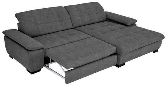 ECKSOFA in Webstoff Dunkelgrau  265/180 cm  - Dunkelgrau/Schwarz, Design, Textil/Metall (265/180cm) - Carryhome