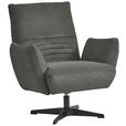 SESSEL in Teddystoff Grau  - Schwarz/Grau, Design, Textil/Metall (60/94/86cm) - Dieter Knoll