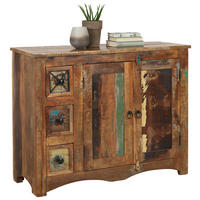 KOMODA, recyklované dřevo, vícebarevná, 110/85/40 cm - vícebarevná/hnědá, Lifestyle, kov/dřevo (110/85/40cm) - Landscape