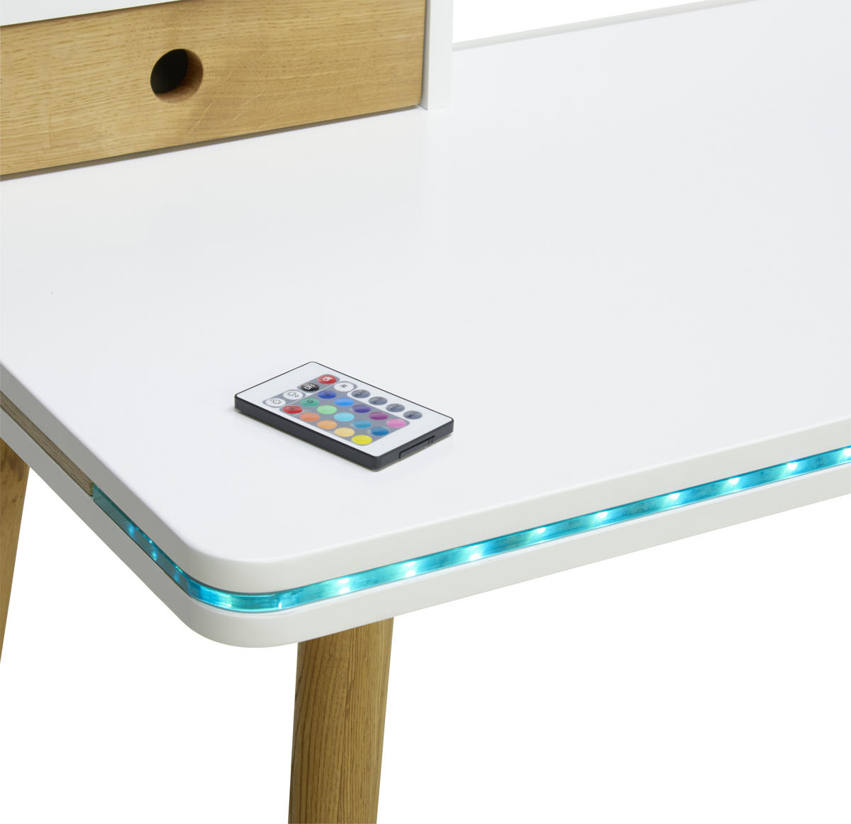 PÍSACÍ STÔL, biela, farba duba, 120/60/86 cm - biela/farba duba, Design, drevo/kompozitné drevo (120/60/86cm) - Hom`in