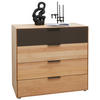 KOMMODE 91,5/84,7/44,2 cm  in Braun, Erlefarben  - Dunkelbraun/Erlefarben, Natur, Glas/Holz (91,5/84,7/44,2cm) - Valnatura