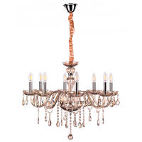 KRISTALL-HÄNGELEUCHTE 70/110 cm   - Bernsteinfarben, KONVENTIONELL, Glas/Metall (70/110cm)