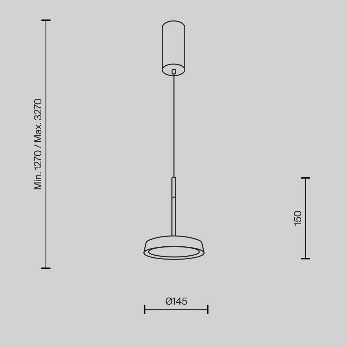 PENDELLAMPA El 15.3/327 cm  - svart, Design, metall (15.3/327cm) - MAYTONI