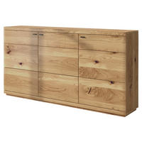 SIDEBOARD Eichefarben  181/95/38 cm  - Eichefarben/Schwarz, Natur, Holz/Metall (181/95/38cm) - Linea Natura