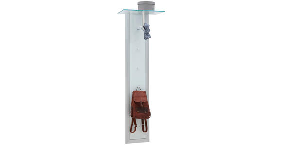 GARDEROBENPANEEL in 52/170/35 cm - Alufarben/Weiß, Design, Glas/Metall (52/170/35cm) - Dieter Knoll
