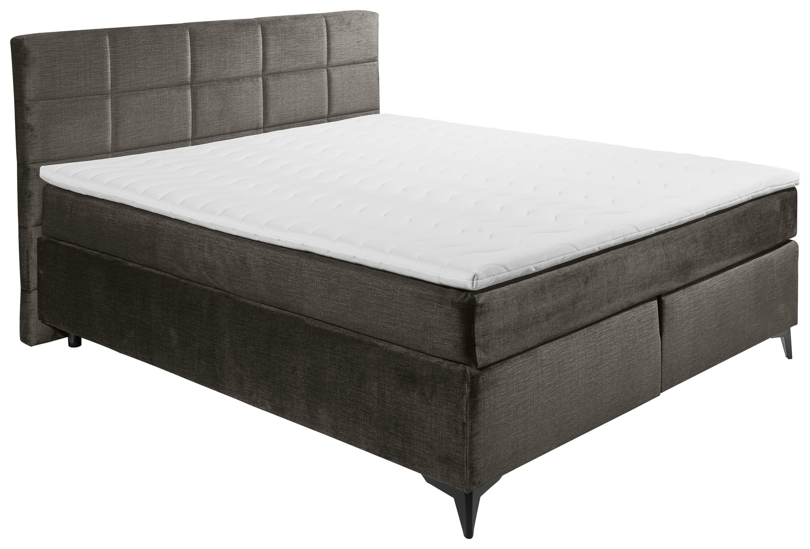 BOXSPRINGBETT 180/200 cm  in Anthrazit  - Anthrazit/Schwarz, Design, Holzwerkstoff/Kunststoff (180/200cm) - Xora
