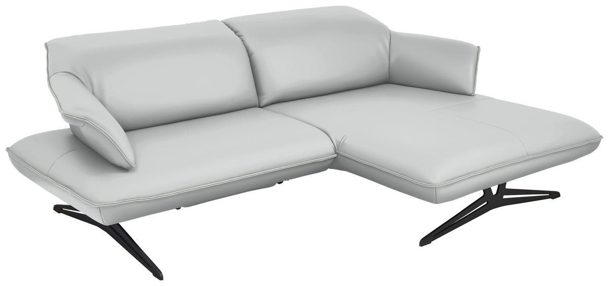 ECKSOFA in Echtleder Hellgrau  252/169 cm  - Beige/Hellgrau, Design, Leder/Metall (252/169cm) - Koinor
