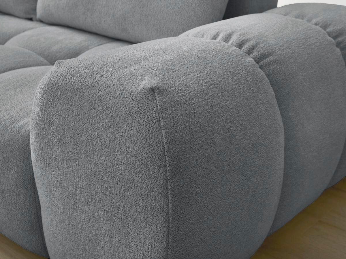 ECKSCHLAFSOFA EVEREST  mit Rücken echt, Armteil links, Armteil rechts Flachgewebe Dunkelgrau  - Dunkelgrau/Schwarz, MODERN, Kunststoff/Textil (320/212cm)