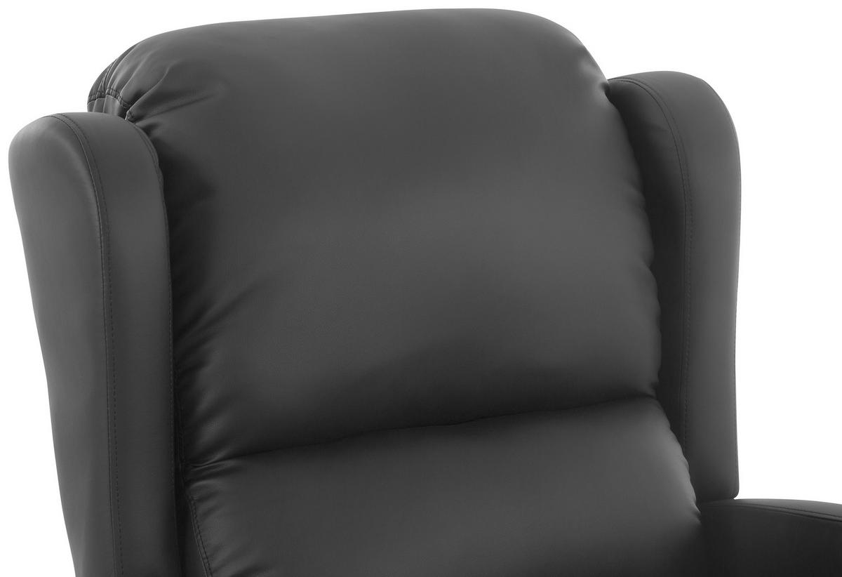 RELAXSESSEL Lederlook    - Schwarz, KONVENTIONELL, Textil/Metall (75/107/97cm) - MID.YOU