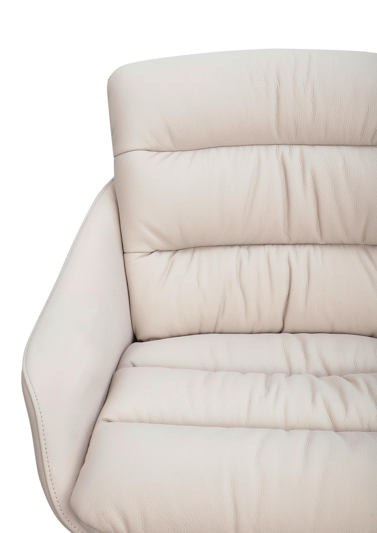 BARHOCKER Webstoff Echtleder Beige Stahl Sitzfläche 360° drehbar, inklusive Armlehnen, automatische Rückholfunktion  - Beige/Schwarz, Design, Leder/Textil (58/103-120/61cm) - Dieter Knoll