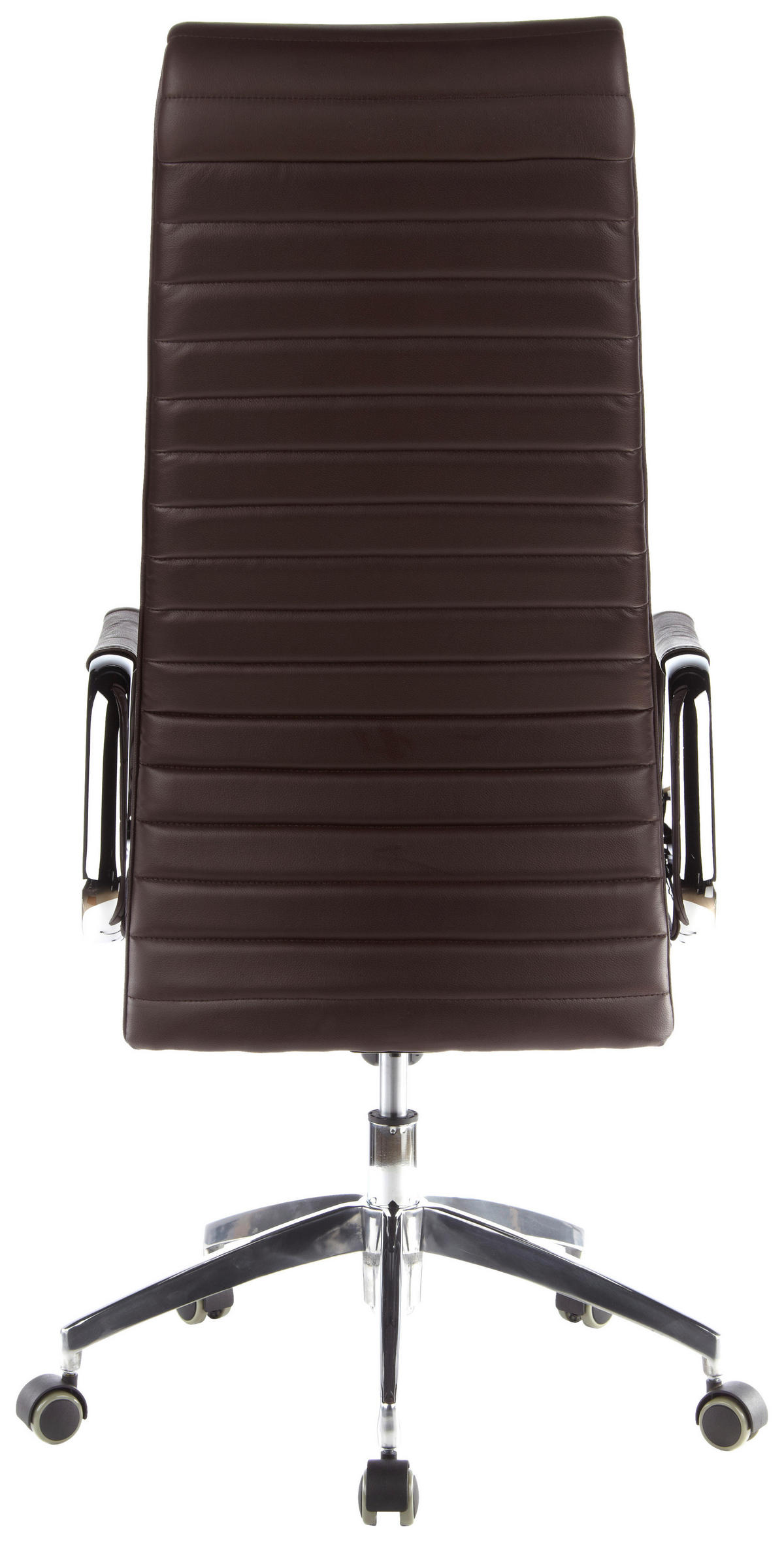 DREHSTUHL Lederlook Silberfarben, Dunkelbraun  - Dunkelbraun/Silberfarben, MODERN, Leder/Kunststoff (59/139/50cm) - MID.YOU