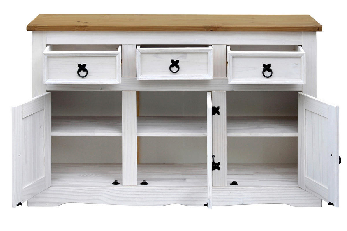 SIDEBOARD 130/80/45 cm  - Schwarz/Weiß, Design, Holz (130/80/45cm) - Livetastic