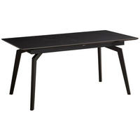 ESSTISCH Schwarz rechteckig  ausziehbar  - Schwarz, MODERN, Keramik/Holzwerkstoff (160/90/76cm) - MID.YOU