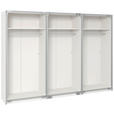 SCHWEBETÜRENSCHRANK  in Weiß  - Edelstahlfarben/Weiß, Design, Holzwerkstoff (303/236/65cm) - Carryhome