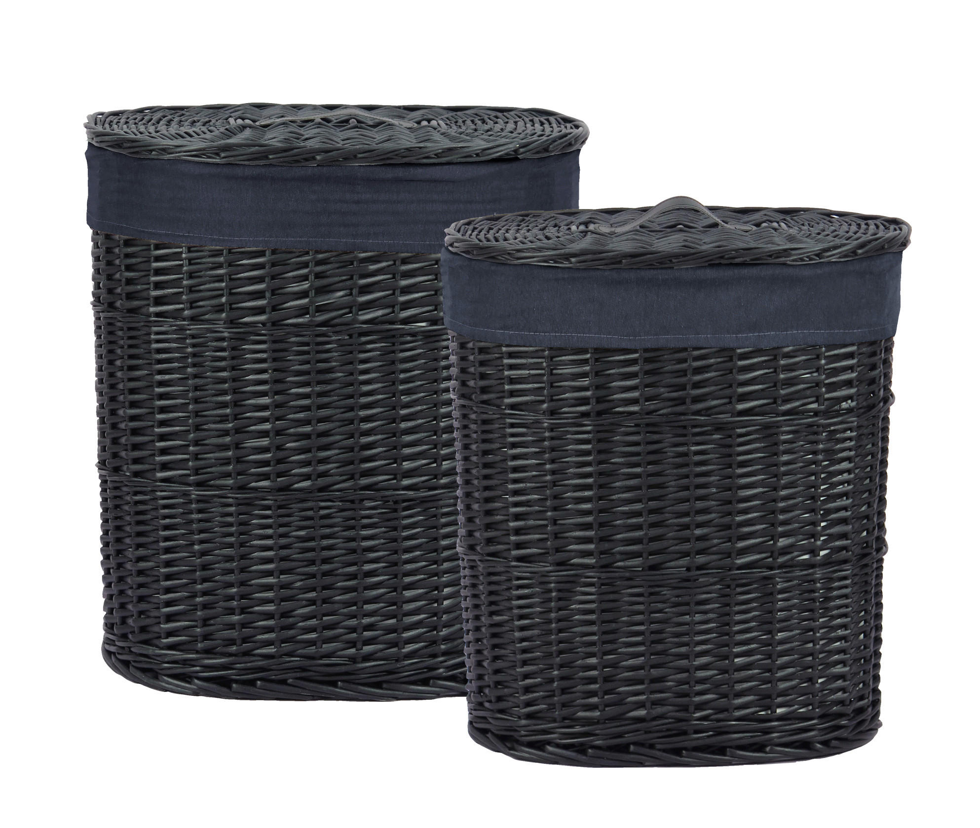 COș DE RUFE TIP LIGHEAN - negru, Basics, lemn/textil - Ambia Home