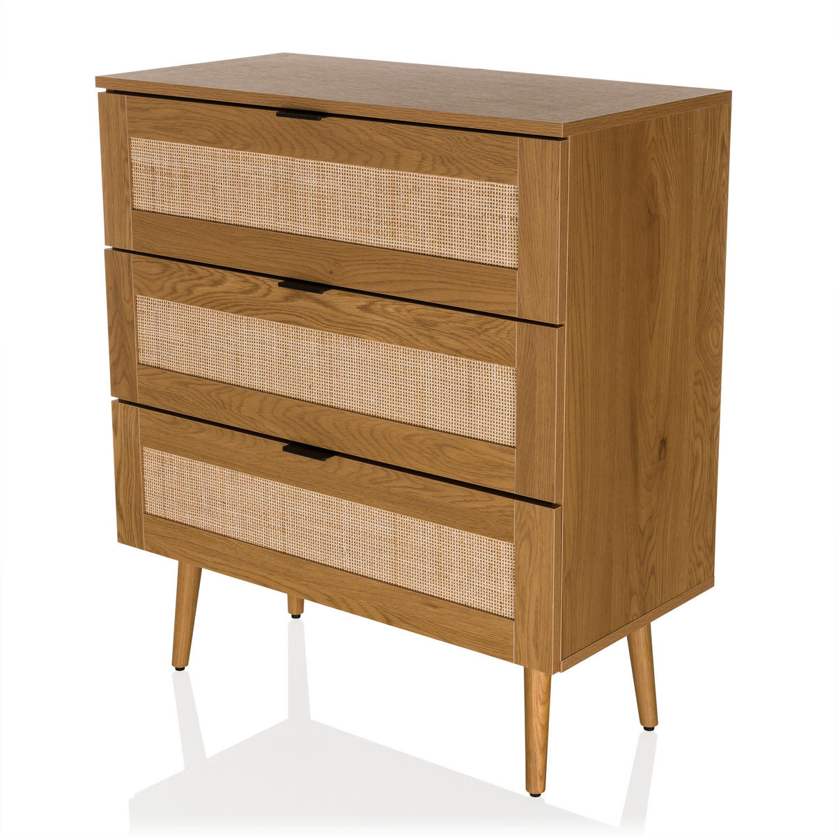 BYRÅ 80/90/40 cm  - svart/ekfärgad, Modern, trämaterial (80/90/40cm) - MID.YOU