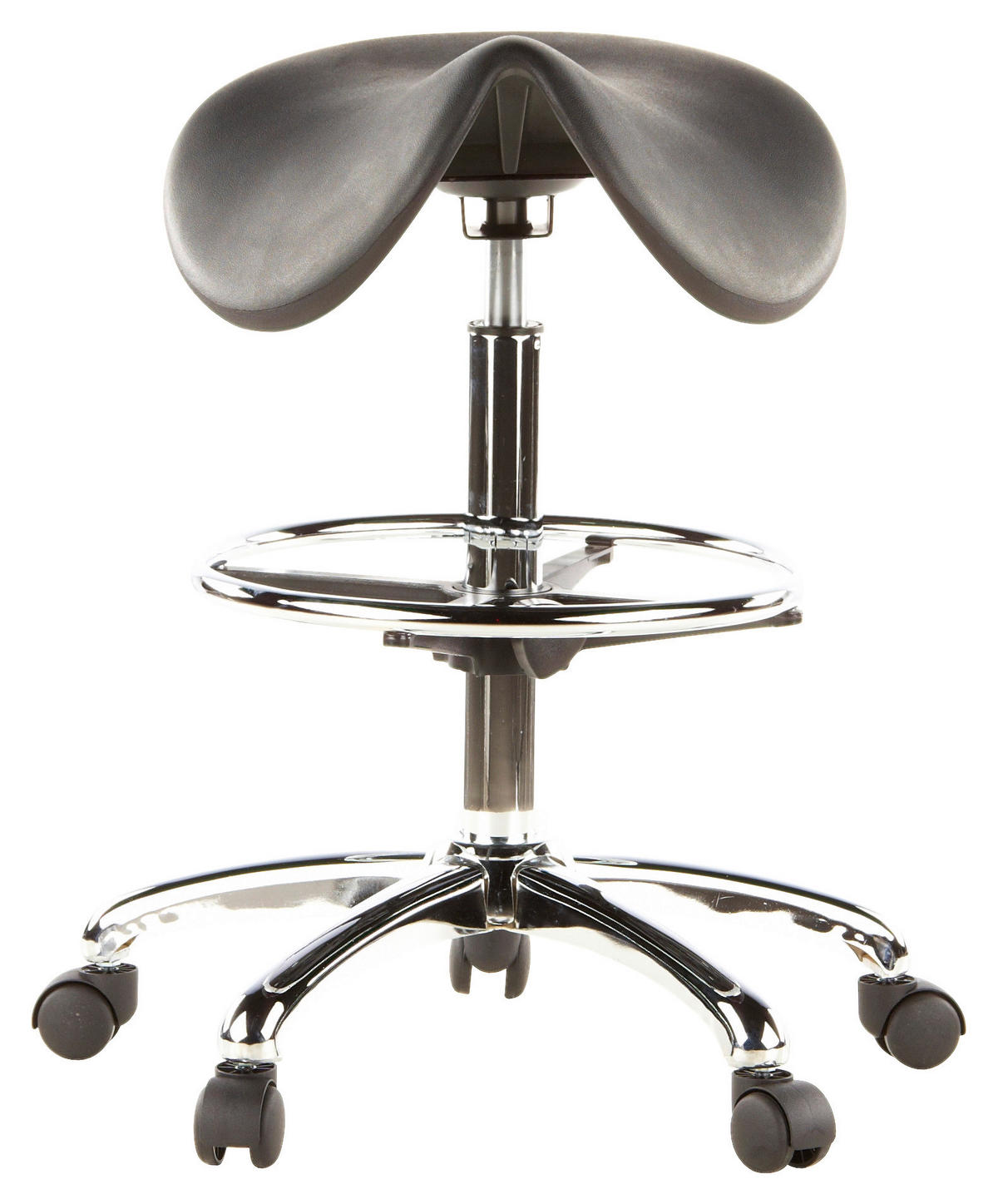 BÜROHOCKER 62/60/62 cm  - Chromfarben/Schwarz, MODERN, Kunststoff/Metall (62/60/62cm) - MID.YOU