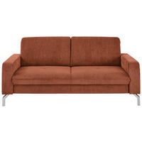 3-SITZER-SOFA Feincord Rostfarben  - Chromfarben/Rostfarben, Design, Textil/Metall (194/87/105cm) - Beldomo Style