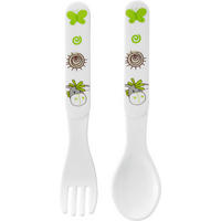 KINDERBESTECK 2-teilig  - Weiss/Grün, Trend, Kunststoff (13,5cm) - My Baby Lou