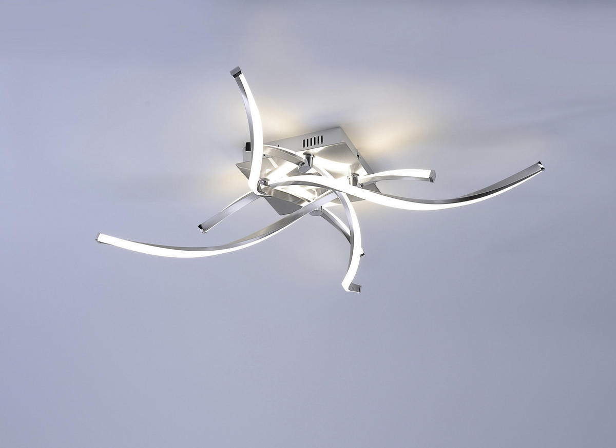 STROPNÍ LED SVÍTIDLO, 78/78/17 cm - barvy niklu, Design, kov (78/78/17cm)