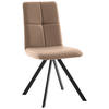 STUHL  in Eisen Lederlook, Mikrofaser Metall, Textil  - Beige/Schwarz, MODERN, Textil/Metall (47/92/60cm) - Cantus