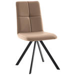STUHL  in Eisen Lederlook, Mikrofaser Metall, Textil  - Beige/Schwarz, MODERN, Textil/Metall (47/92/60cm) - Cantus