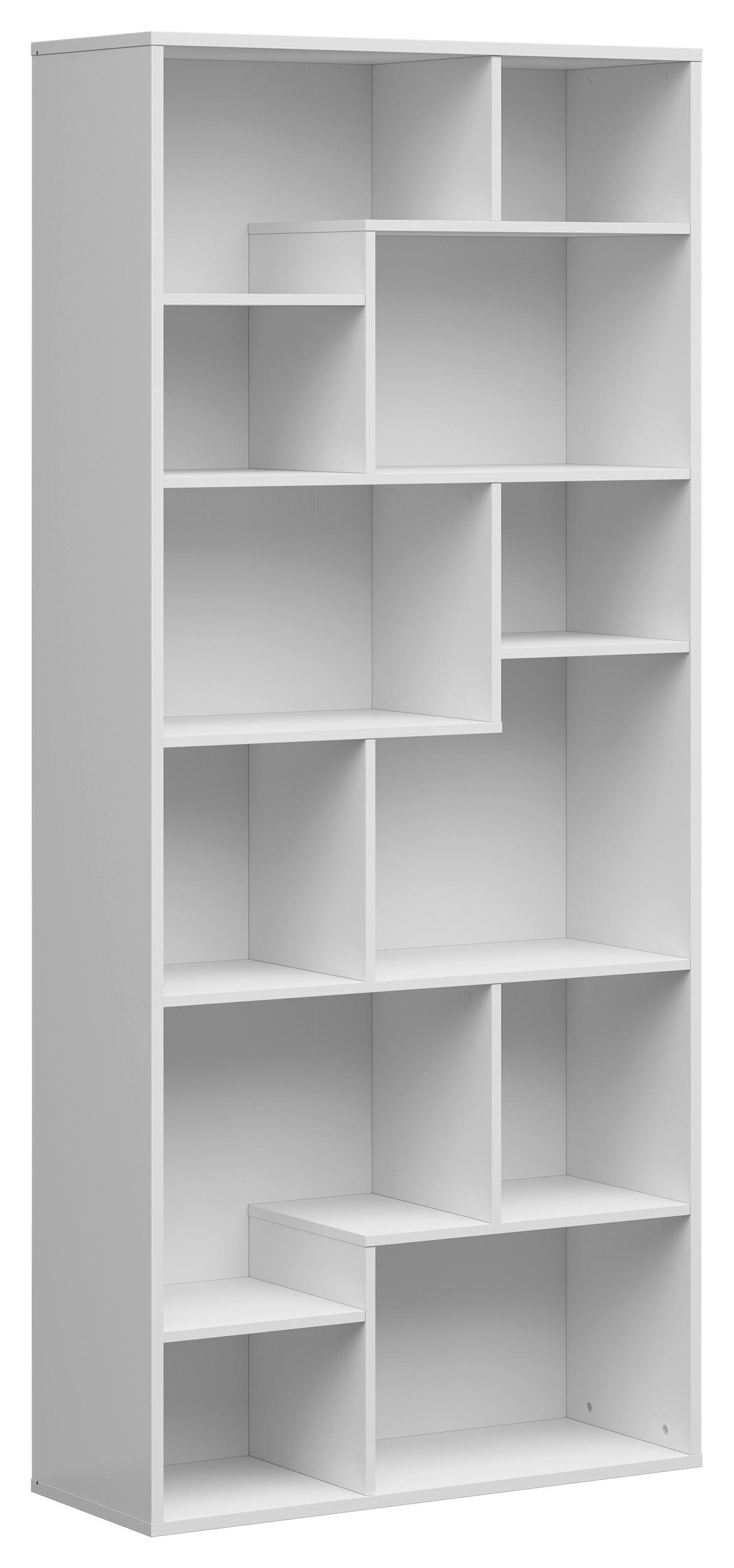 REGÁL, vysoce lesklá bílá, 87,5/197,5/33,5 cm