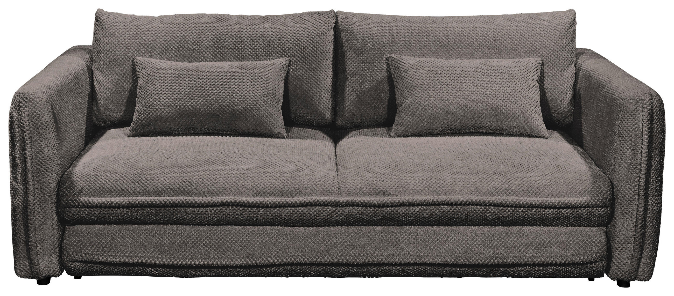 SCHLAFSOFA Mikrovelours Braun  - Schwarz/Braun, KONVENTIONELL, Kunststoff/Textil (237/94/117cm) - MID.YOU