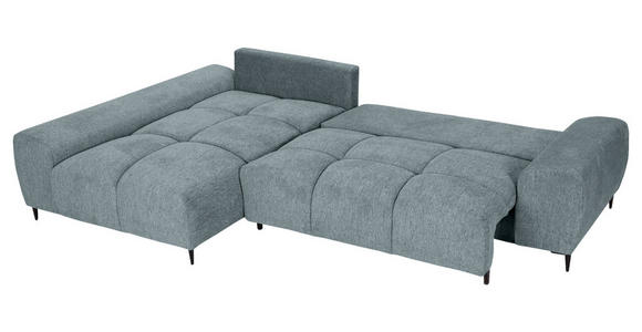 ECKSOFA in Flachgewebe Dunkelgrau  - Dunkelgrau/Schwarz, KONVENTIONELL, Textil/Metall (180/295cm) - Carryhome