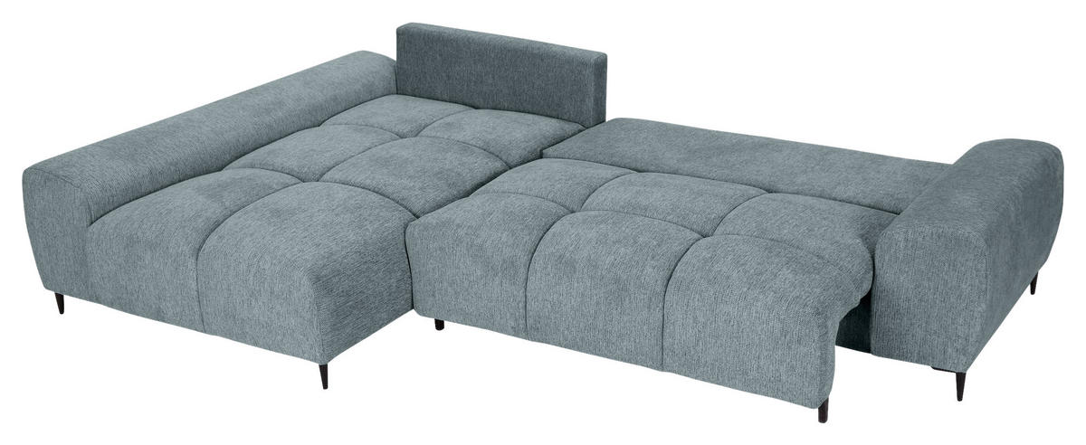 ECKSOFA in Flachgewebe Dunkelgrau  - Dunkelgrau/Schwarz, KONVENTIONELL, Textil/Metall (180/295cm) - Carryhome