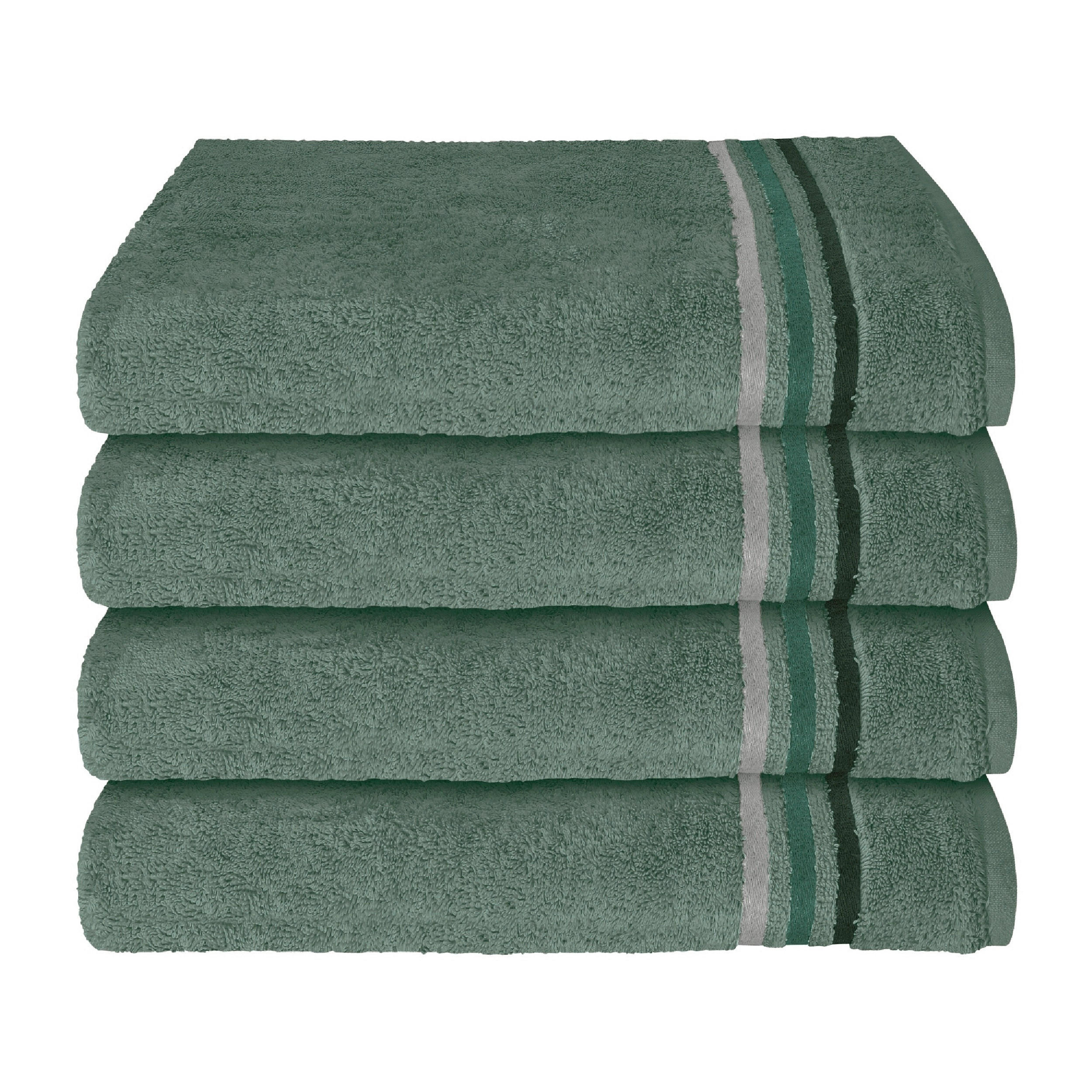 HANDTUCHSET Dunkelgrün 4-teilig  - Dunkelgrün, Basics, Textil (50/100cm)