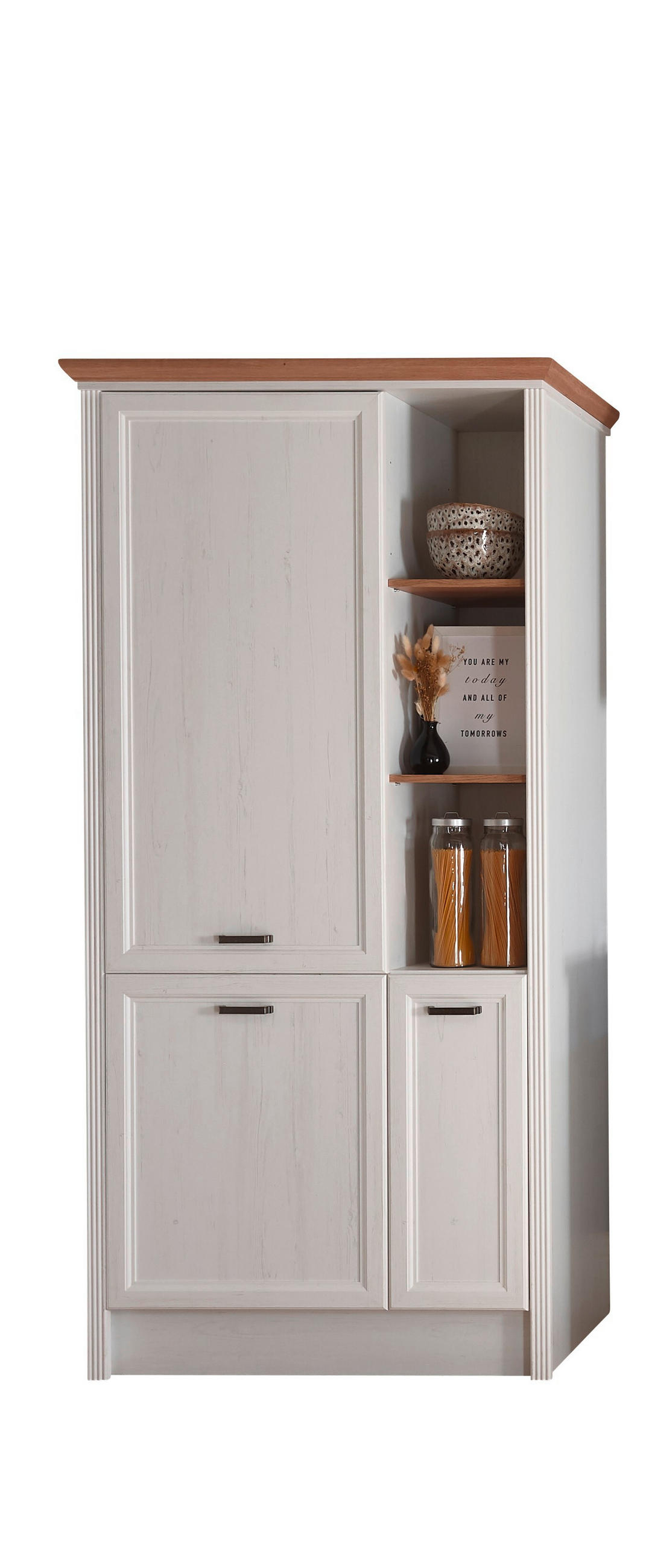 Dulap frigider încorporabil 104/228/60 cm   - alb, Romantik / Landhaus, metal/material pe bază de lemn (104/228/60cm) - Landscape