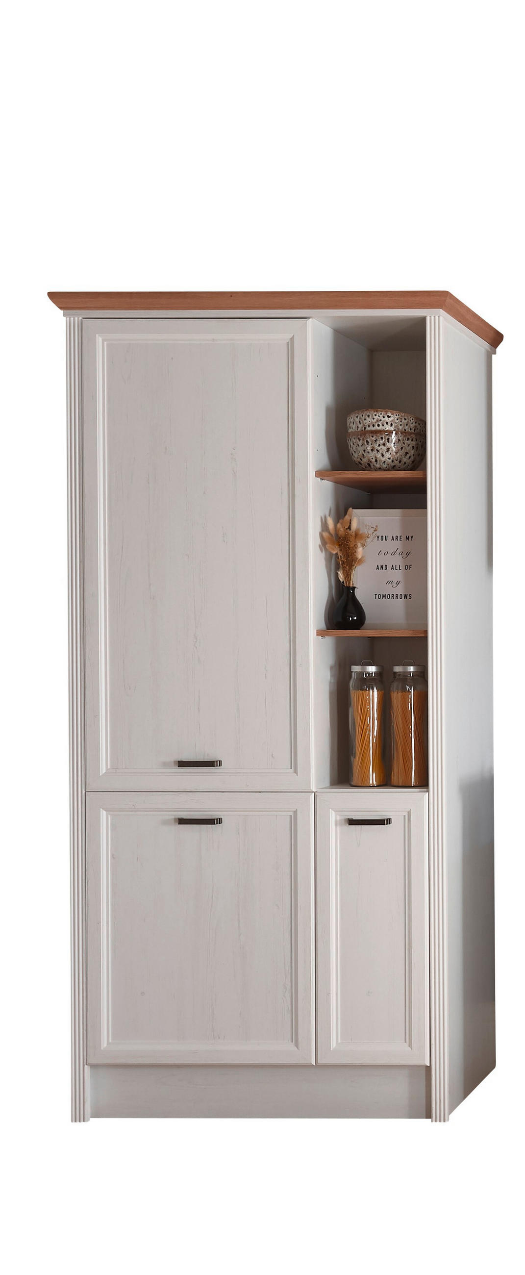 Dulap frigider încorporabil 104/228/60 cm   - alb, Romantik / Landhaus, metal/material pe bază de lemn (104/228/60cm) - Landscape